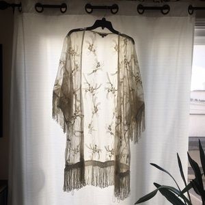 Sheer Ivory shawl/kimono